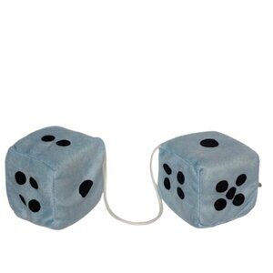 National Prize & Toys Light Blue Plush Dice Stuffed Toy 2015 3"